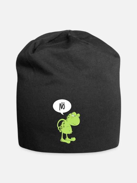Nö Frosch Kröte Lustiger Spruch Keine Lust Tier - Jersey-Beanie - Schwarz