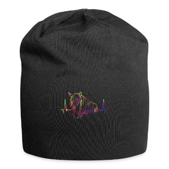 Haflinger Stute Bunt EKG Pferd Geschenk - Jersey-Beanie - Schwarz - Vorne