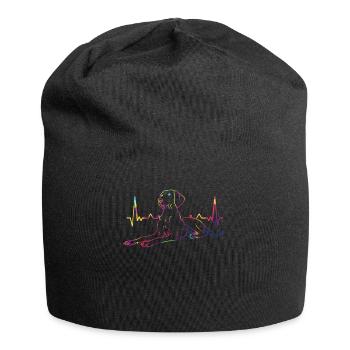 Magyar Vizsla Bunt EKG Hund Geschenk - Jersey-Beanie - Schwarz - Vorne