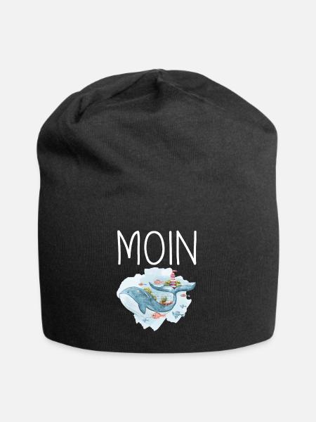 moin Wal Spruch Küste Nordsee Ostsee - Jersey-Beanie - Schwarz