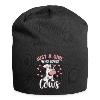 Vache fille amour moo boeuf lait fermier - Bonnet en jersey - noir - Devant