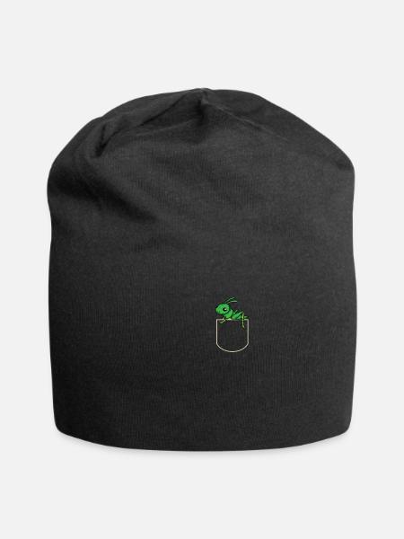 Heuschrecke in Der Brusttasche Grashüpfer T-Shirt - Jersey-Beanie - Schwarz