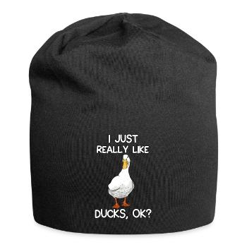 I Just Really Like Ducks - Jersey Beanie - black - Front