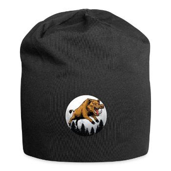 Wildschwein Wildsau Jagd Jäger Geschenk - Jersey-Beanie - Schwarz - Vorne