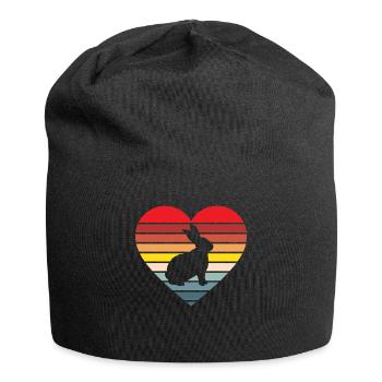 Hasen Häschen Kaninchen Ostern - Jersey-Beanie - Schwarz - Vorne