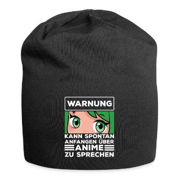 KANN SPONTAN ANFANGEN ÜBER ANIME ZU SPRECHEN - Jersey-Beanie - Schwarz - Vorne