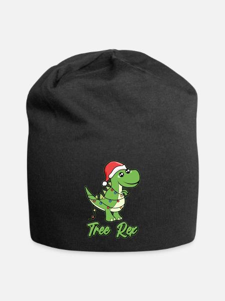 TreeRex Dinosaurier Witziges Weihnachts Outfit - Jersey-Beanie - Schwarz