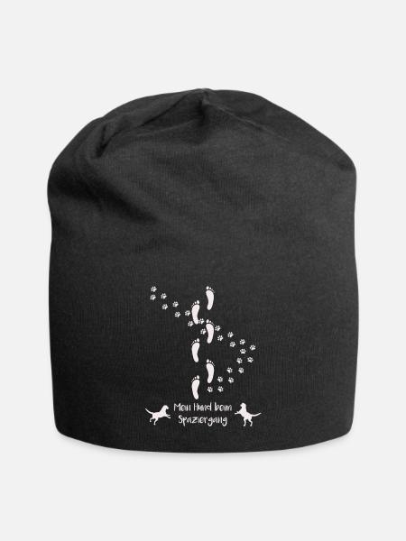 Gassirunde Hunde Spaziergang Hunde runde Pfoten - Jersey-Beanie - Schwarz