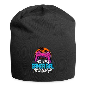 Yes I m A Gamer Girl, Try To Keep Up - Gaming Nerd - Jersey-Beanie - Schwarz - Vorne