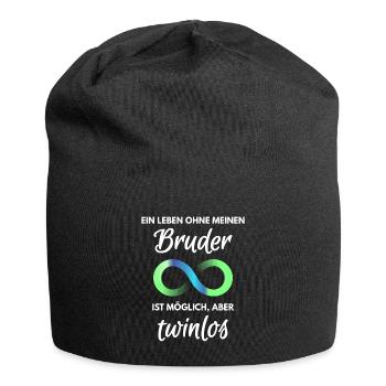 Zwillingsbruder Spruch Wortspiel für Zwillinge - Jersey-Beanie - Schwarz - Vorne