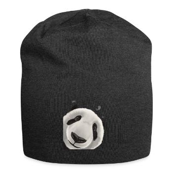 Neugieriger Panda Bär - Jersey-Beanie - Anthrazit - Vorne