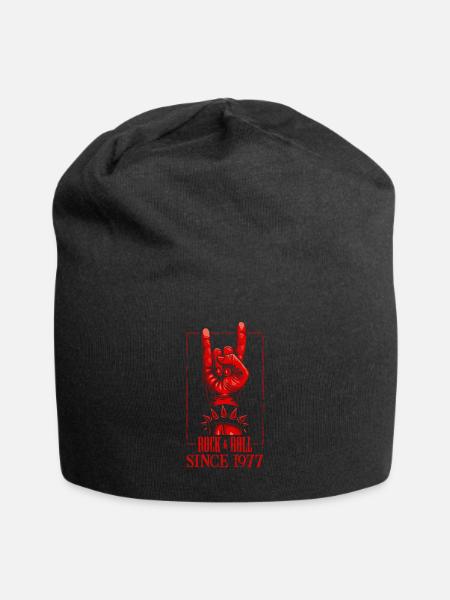Rock & Roll Since 1977 - 43e anniversaire cadeau - Bonnet en jersey - noir