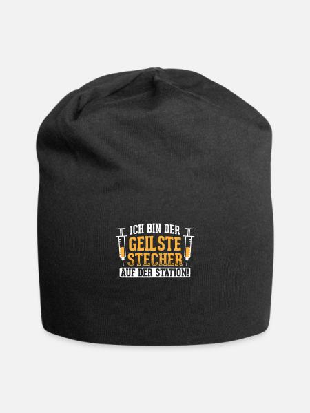 Krankenschwester Krankenhaus Krankenpfleger - Jersey-Beanie - Schwarz