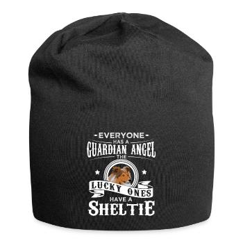 Cadeau de chien de berger Sheltie Shetland - Bonnet en jersey - noir - Devant