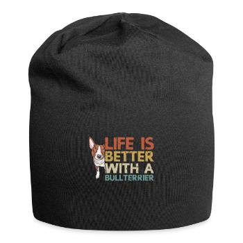 Bull Terrier | Cadeau de propriétaire de chien Bull Terrier - Bonnet en jersey - noir - Devant
