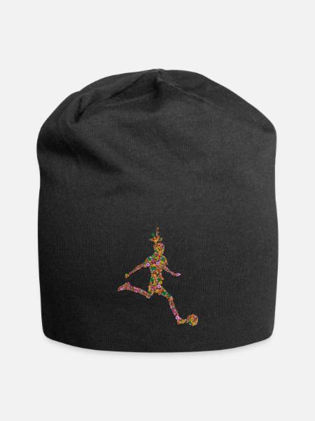 Flower Football - Jersey Beanie - black