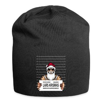 Bad Santa - böser Weihnachtsmann Mug Shot Tatoo - Jersey-Beanie - Schwarz - Vorne