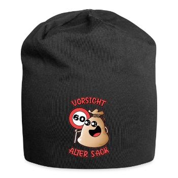 Vorsicht Alter Sack 60 Lustige 1961 60. Geburtstag - Jersey-Beanie - Schwarz - Vorne