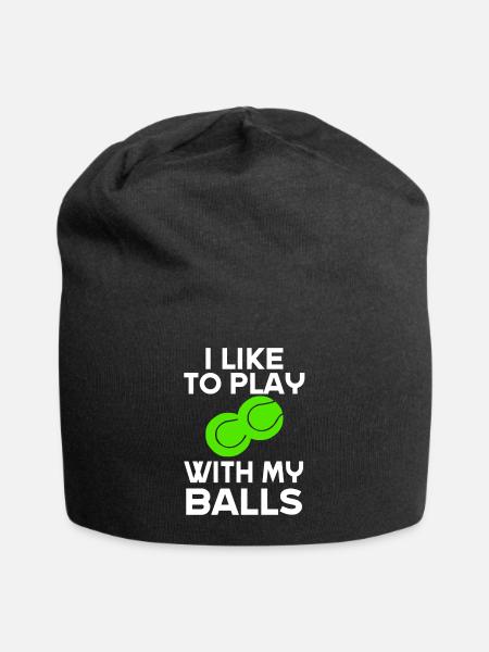Tennis Tennisspieler Geschenk Tennisspiel - Jersey-Beanie - Schwarz