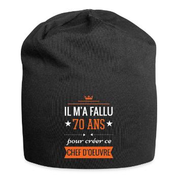 Cadeau anniversaire 70 ans chef d'oeuvre humour - Bonnet en jersey - noir - Devant