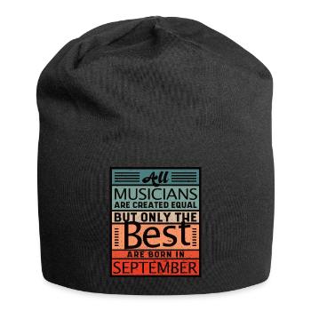 Lustig Musiker Hobby Musik September Geburtstag Ge - Jersey-Beanie - Schwarz - Vorne