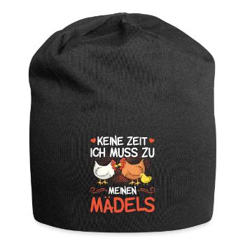 Chickens chicken farmer chicken gift chicken lover - Jersey Beanie - black - Front