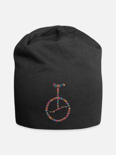 Blumen Einrad - Jersey-Beanie - Schwarz