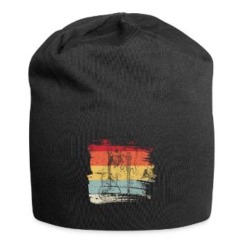 Retro Gitarren E-Gitarre klassische Gitarre - Jersey-Beanie - Schwarz - Vorne
