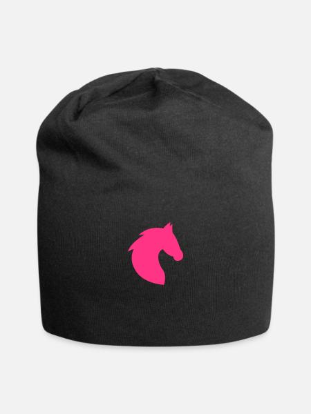 Cheval, Tête de cheval, Chevaux, Équitation, Tête - Bonnet en jersey - noir