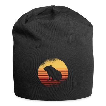 Hamster Retro Vintage Golden Hamster Funny Gift - Jersey Beanie - black - Front