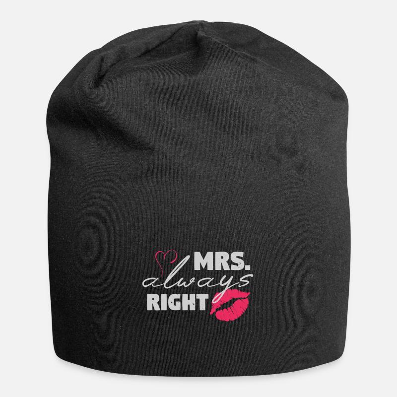 Mrs always right - Partnerlook - Jersey-Beanie - Schwarz