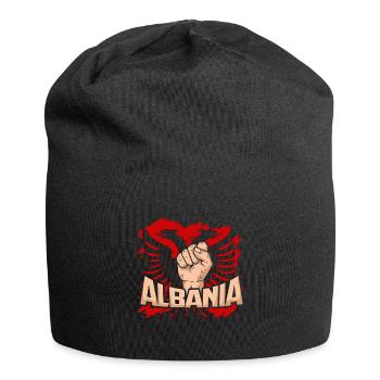 Albanische Flagge Albanien Kosovo Tirana Shqiptar - Jersey-Beanie - Schwarz - Vorne