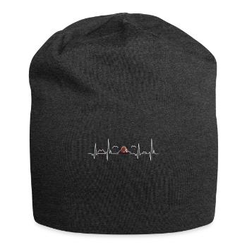 Mole heartbeat gardener sayings - Jersey Beanie - charcoal grey - Front