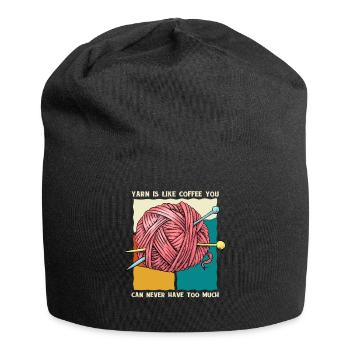 Yarn Is Like Coffee - Häkeln Stricken - Jersey-Beanie - Schwarz - Vorne