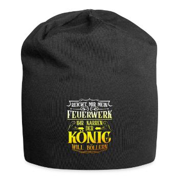 Feuerwerk Böllern Knallen Rakete Silvester Motiv - Jersey-Beanie - Schwarz - Vorne