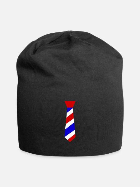 Barber pole tie - Jersey Beanie - black