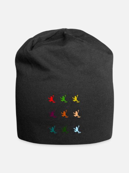 Frosch Bunt Farbenfroh - Jersey-Beanie - Schwarz