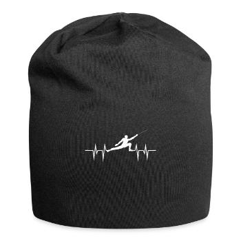 Fencing Heartbeat Fence Sport Sword Helmet - Jersey Beanie - black - Front