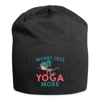 Yoga relieves worries saying - Jersey Beanie - black - Front