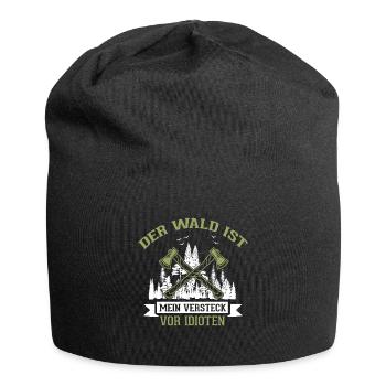 Der Wald Ist Mein Versteck Vor Idioten | Forstwirt - Jersey-Beanie - Schwarz - Vorne