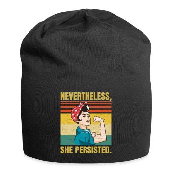 Néanmoins, elle a persisté - Sarcastique politique - - Bonnet en jersey - noir - Devant