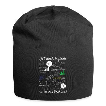 Mathematik Algebra Lehrer Studium Abitur Sprüche - Jersey-Beanie - Schwarz - Vorne