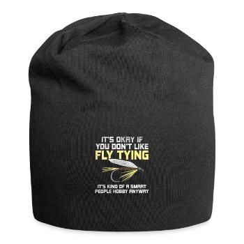 Funny Angler Fly Fishing Predatory Fish Gift - Jersey Beanie - black - Front