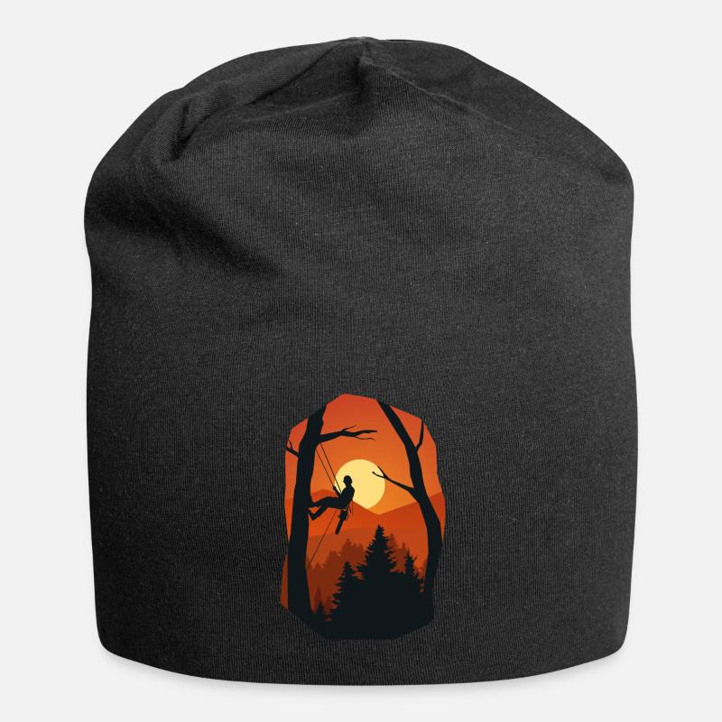 Baumpfleger Arborist Holzfäller Motorsäge Geschenk - Jersey-Beanie - Schwarz