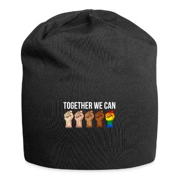 Anti racisme noir lgbtq droits de l'homme - Bonnet en jersey - noir - Devant