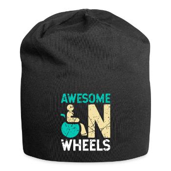 Humour en fauteuil roulant handicap handicap - Bonnet en jersey - noir - Devant