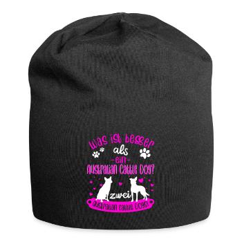 Zwei Australian Cattle Dogs Spruch - Jersey-Beanie - Schwarz - Vorne