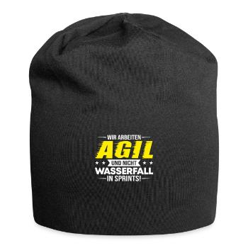 Agil Arbeiten In Sprints Projektmanagement Spruch - Jersey-Beanie - Schwarz - Vorne