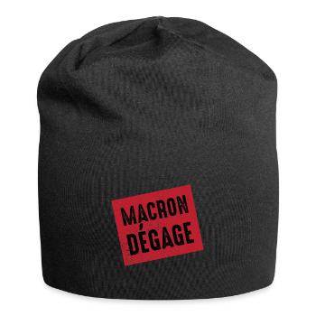 Macron gives off angry French popular revolt - Jersey Beanie - black - Front