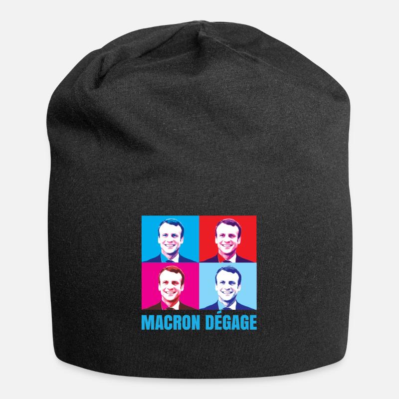 Macron dégage français en colère révolte citoyenne - Bonnet en jersey - noir